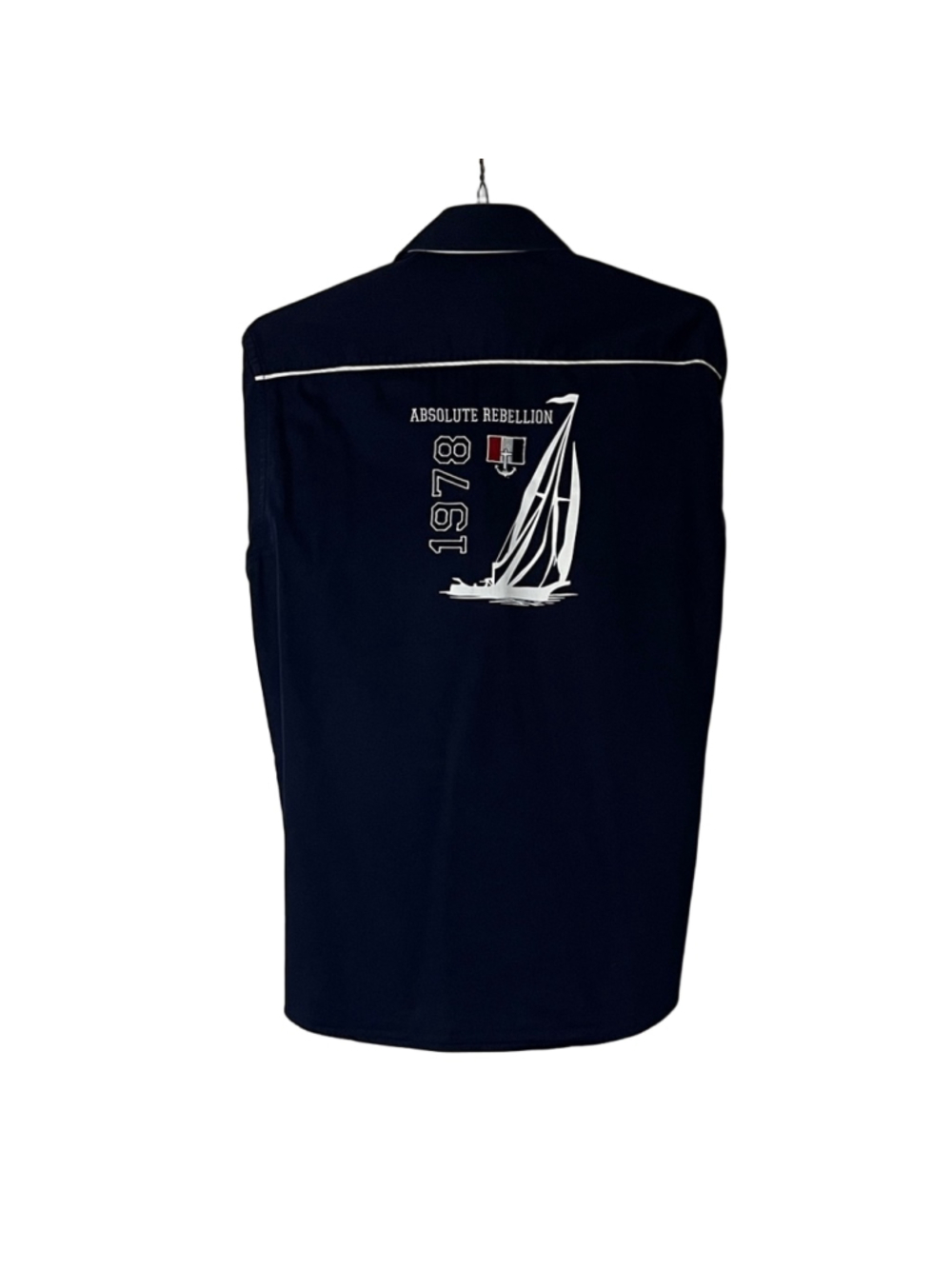 Absolute Rebellion Navy Blue Casual Button Down Shirt - Picture 6 of 6